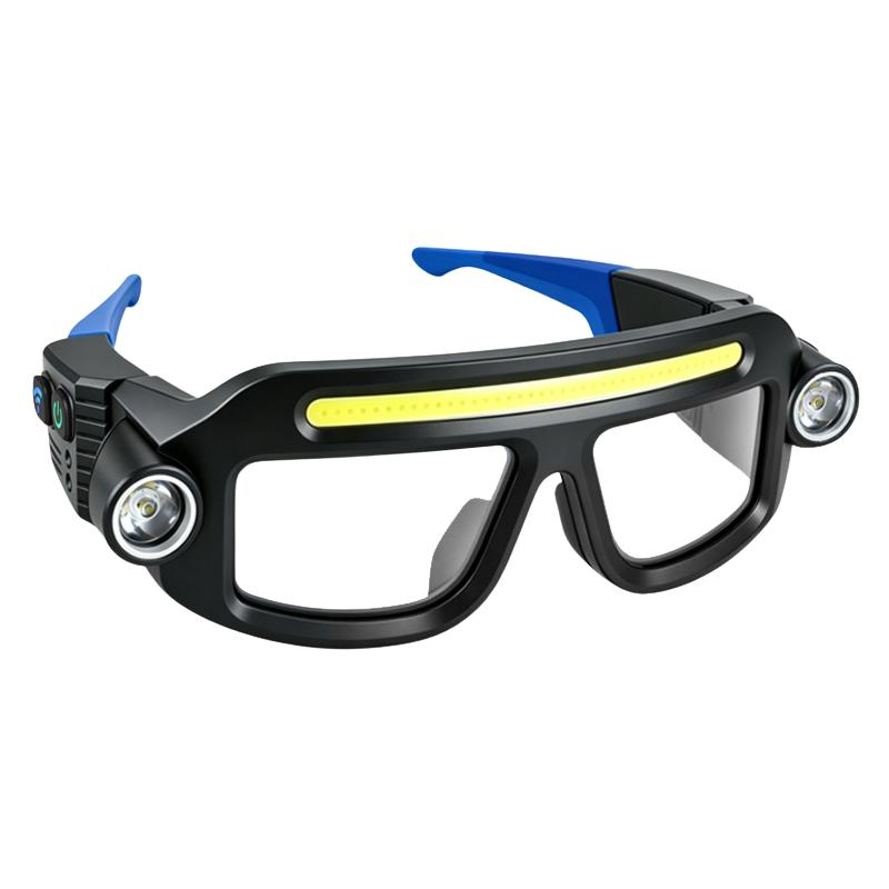 Hands-Free LED Work Glasses – Ultra-Bright Wide Beam, Side Lights, Fit-Over, Heavy-Duty Eye Protection, Multi-Function