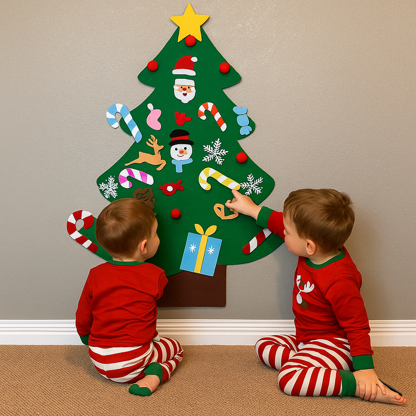 Felt Christmas tree wall decoration